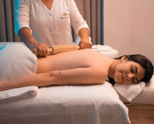 woman massaged